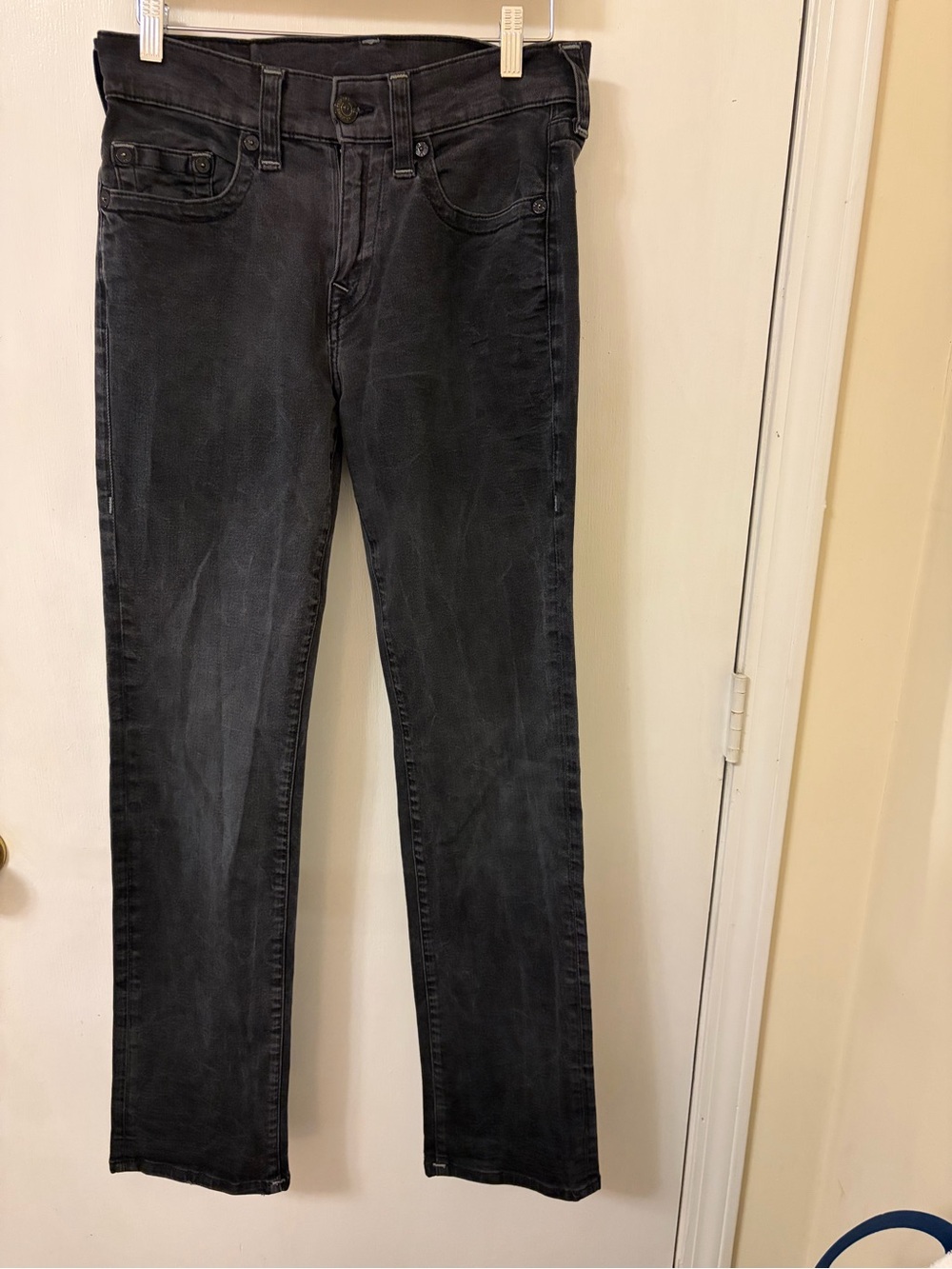 True Religion Women’s Relaxed Straight Black Denim